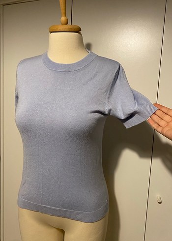 Bej Kısa Kollu Pamuklu Üst - Görsel 5