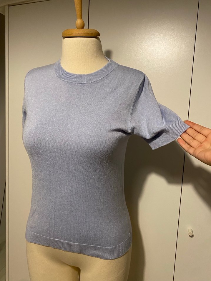 Bej Kısa Kollu Pamuklu Üst - Görsel 5