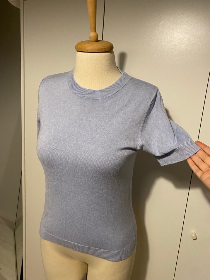 Bej Kısa Kollu Pamuklu Üst - Görsel 4