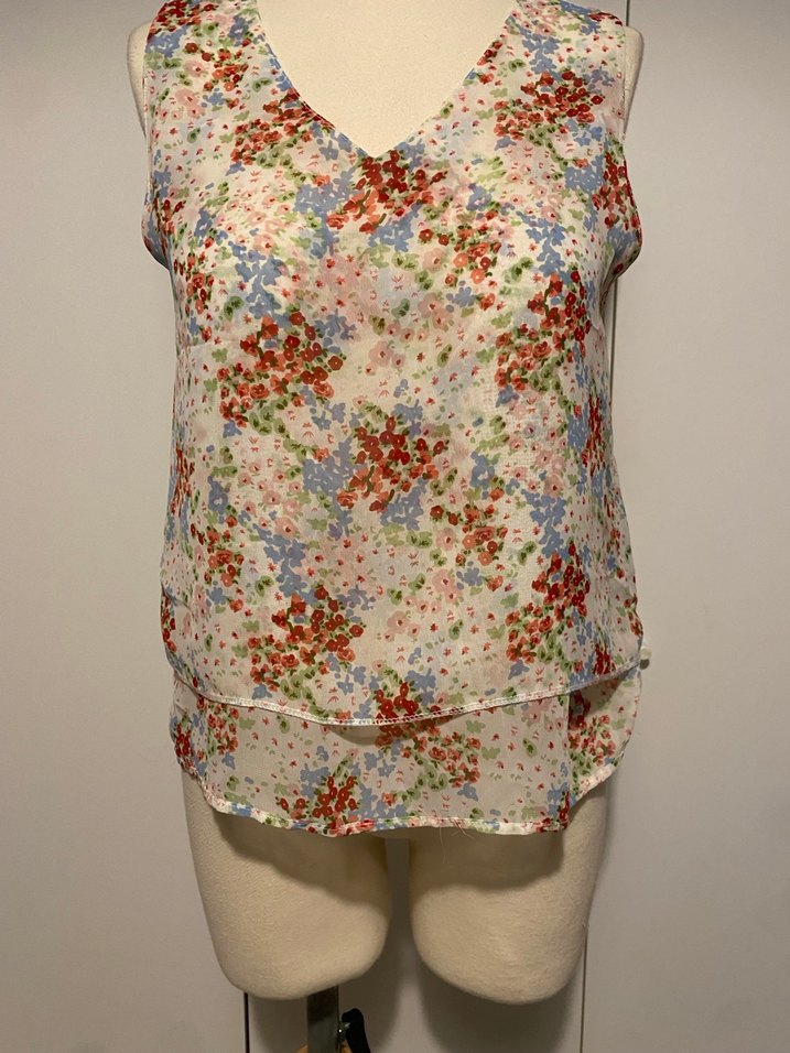 Çiçek Desenli V Yaka Kadın Bluz - Görsel 2