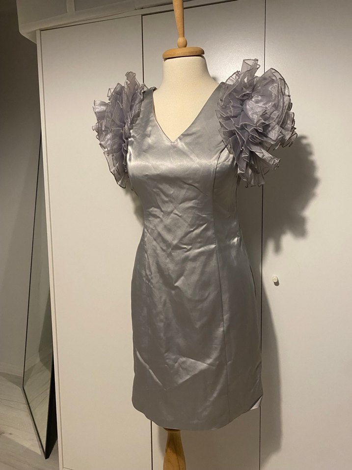 ADL Night Zoom Gri Abiye Elbise - Görsel 2