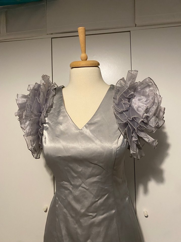 ADL Night Zoom Gri Abiye Elbise - Görsel 3