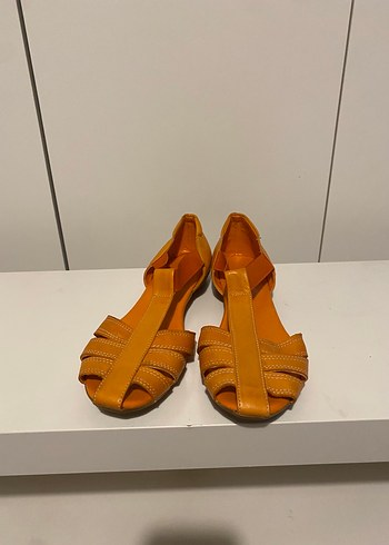 Diğer Turuncu Rugan Dolgu Topuklu Kadın Sandalet