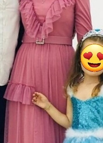 38 Beden pembe Renk Tesettür abiye elbise