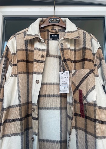 Bej Ekoseli Düğmeli Erkek Gömlek - Görsel 2