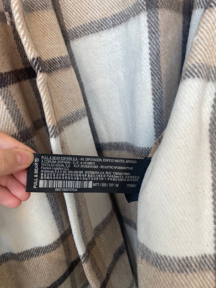 Bej Ekoseli Düğmeli Erkek Gömlek - Görsel 4