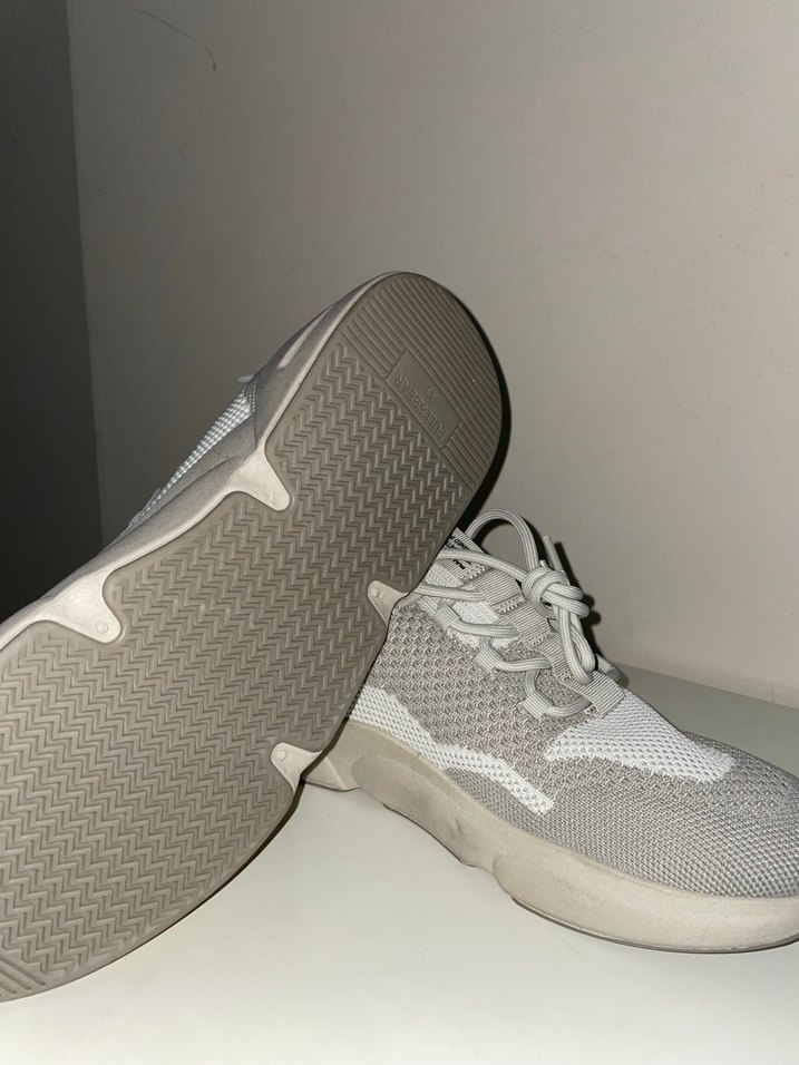 Beyaz Gri Bağcıklı Erkek Pull and Bear Spor Ayakkabı - Görsel 3