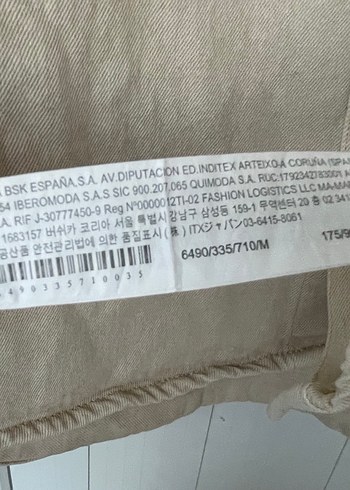 Bej Keten Uzun Kollu Erkek Denim Gömlek Bershka Markasının - Görsel 3