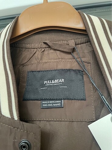 l Beden kahverengi Renk Pull&Bear orjinal yağmurluk