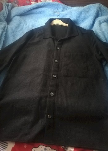 Düğmeli Siyah Erkek Keten Gömlek - Görsel 2