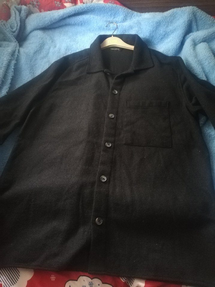 Düğmeli Siyah Erkek Keten Gömlek - Görsel 2