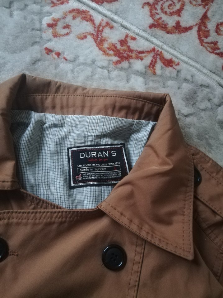 Düğmeli Kahverengi Midi erkek Trençkot - Görsel 3