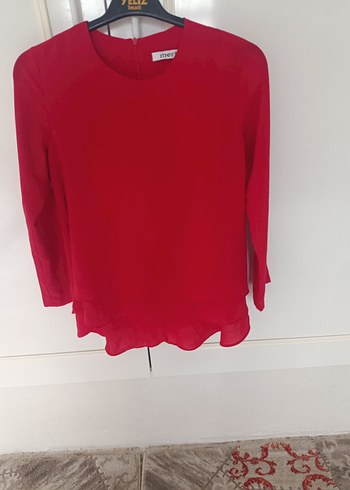 Kadın Kırmızı Uzun Kollu Salaş Gömlek - Görsel 2