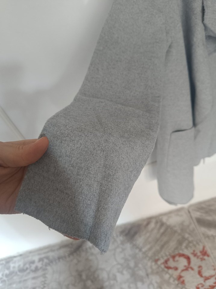 Gri Midi Kadın Hırka - Rahat Kesim - Görsel 4