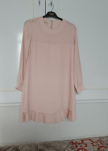 Bej Pilili Mini Kadın Tunik - Görsel 3