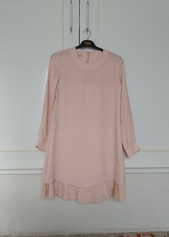 Bej Pilili Mini Kadın Tunik - Görsel 4