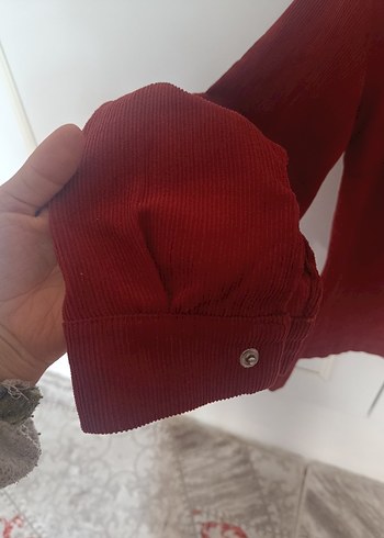 Bordo Kadın Süet Gömlek - Görsel 3