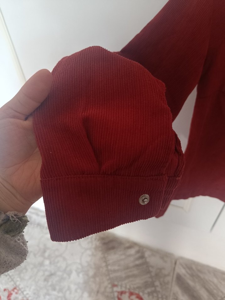 Bordo Kadın Süet Gömlek - Görsel 3