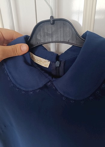 Dantel Detaylı Lacivert Midi Kadın Tunik - Görsel 2