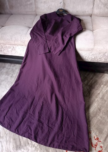 Uzun Kollu Mor Kadın Elbise - Görsel 2