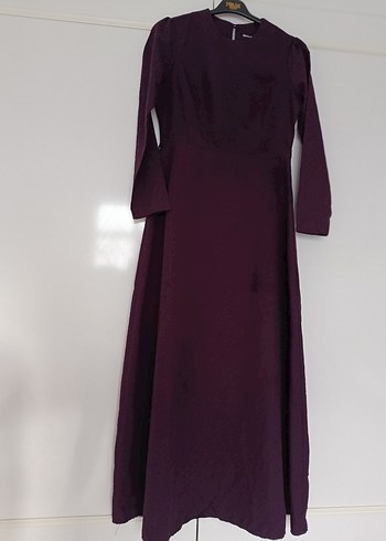 Uzun Kollu Mor Kadın Elbise - Görsel 5