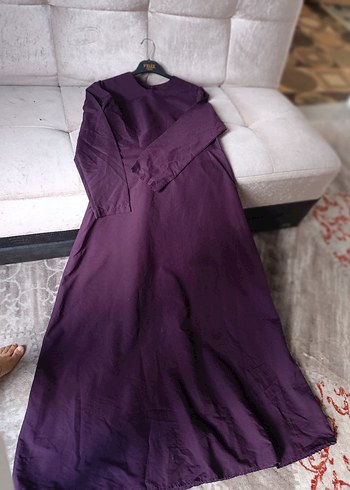 Uzun Kollu Mor Kadın Elbise - Görsel 3