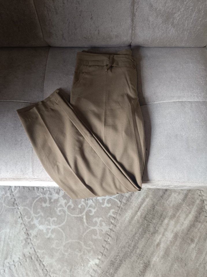 Bej Normal Boy Kadın Kumaş Pantolon - Görsel 3