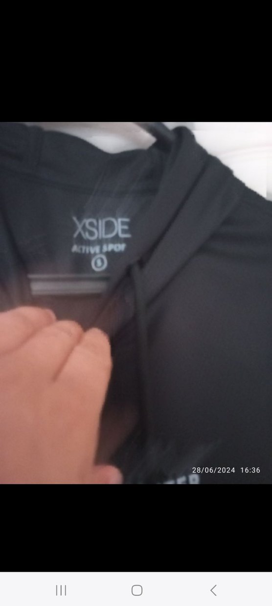 Siyah Kapüşonlu Spor Sweatshirt Tshirt Sıfır Kollu - Görsel 2