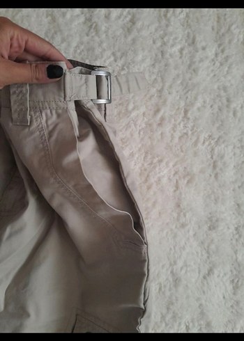 Kadın Bej Keten Kemerli Rahat Pantolon - Görsel 3