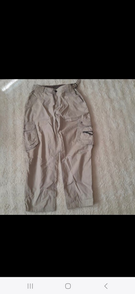 Kadın Bej Keten Kemerli Rahat Pantolon - Görsel 2