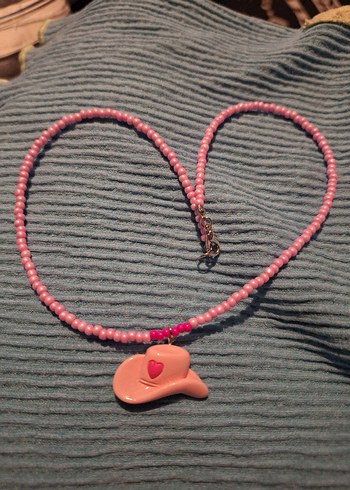  Beden pembe Renk Pembe Boncuklu Bohem Midi Kolye