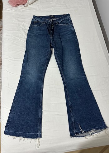 Polo Ralph Lauren Yuksek Bel Koyu Mavi Denim Jean