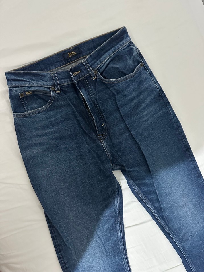Yüksek Bel Koyu Mavi Denim Jean — görsel 2/7