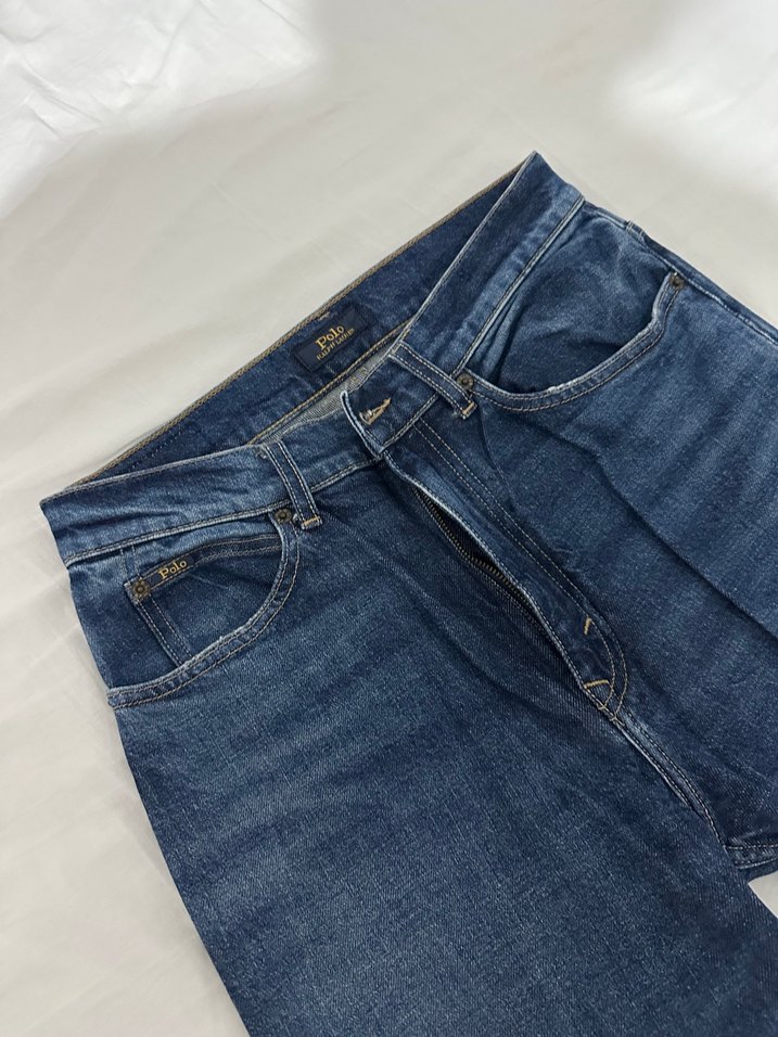 Yüksek Bel Koyu Mavi Denim Jean — görsel 3/7