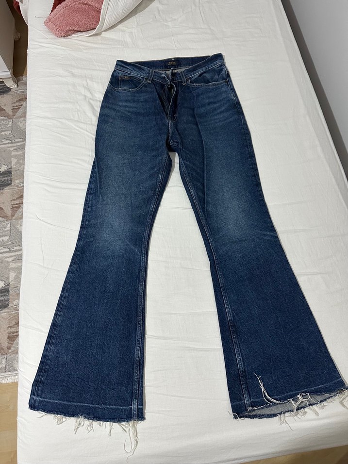 Yüksek Bel Koyu Mavi Denim Jean — görsel 6/7