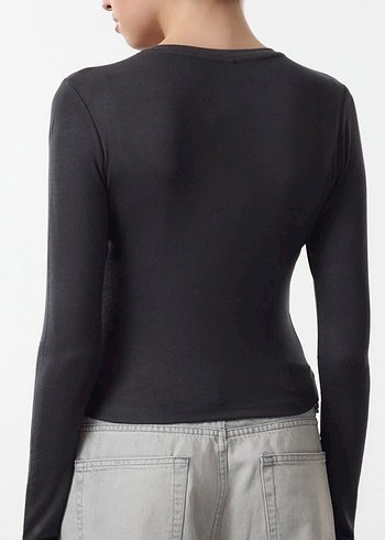 Gri Kadın Bluz - Görsel 2