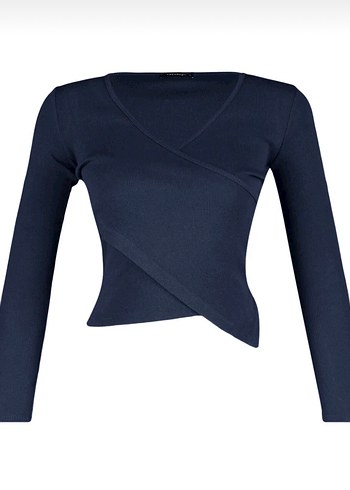 V Yaka Lacivert Kadın Bluz - Görsel 2