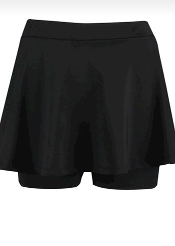 siyah 2 katmanlı içi şortlu etek - Görsel 3