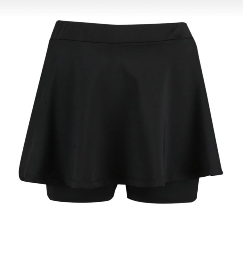 siyah 2 katmanlı içi şortlu etek - Görsel 3