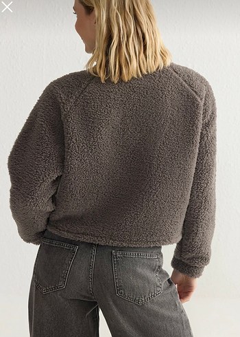 Gri Peluş Kadın Ceket - Görsel 2