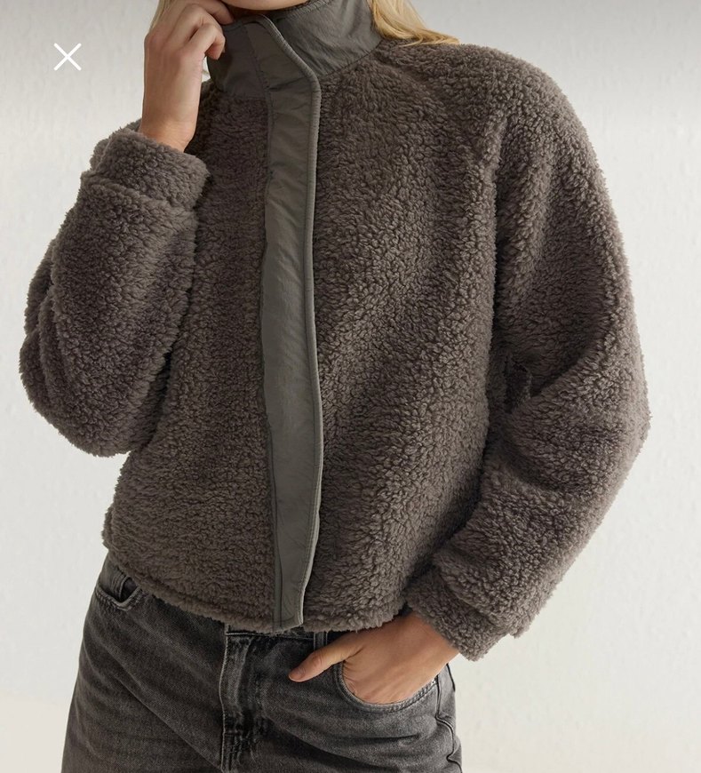 Gri Peluş Kadın Ceket - Görsel 3