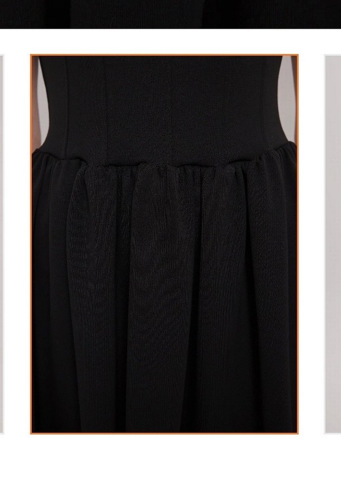 Siyah Gotik Mini Elbise - Görsel 3