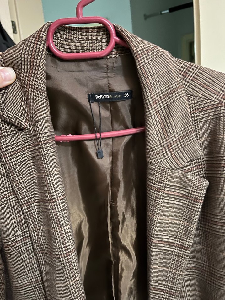 Kahverengi Kadın bleazer - Görsel 3