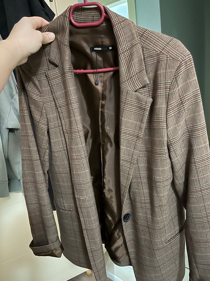 Kahverengi Kadın bleazer - Görsel 4