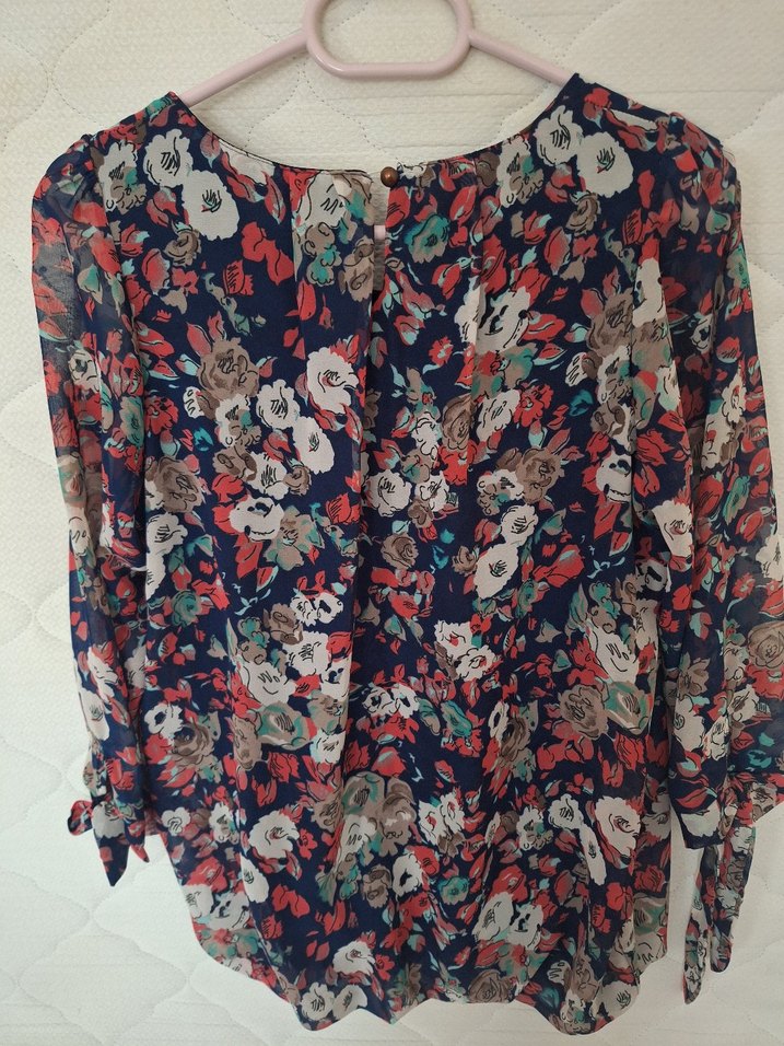 Çiçek Desenli Uzun Kollu Bohem Bluz - Görsel 3