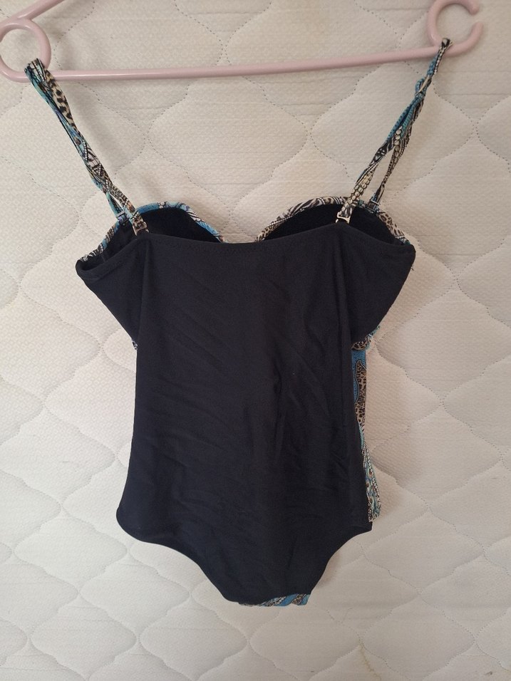 Mavi Yılan Desenli Bohem Mini Mayo - Görsel 2