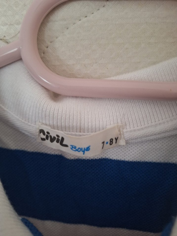 Çizgili Erkek Çocuk Polo Tişört - Görsel 2