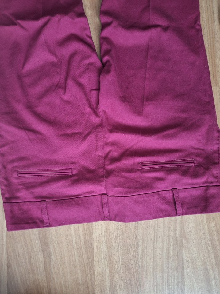 Bordo Düğmeli Kadın Kumaş Pantolon - Görsel 3