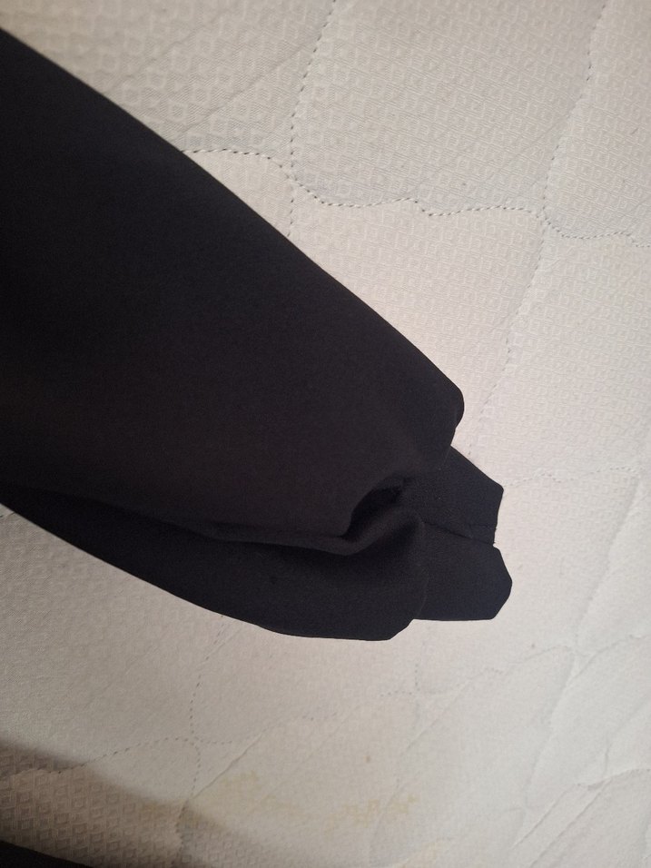 Uzun Kollu Siyah Fitted Uzun Elbise - Görsel 4