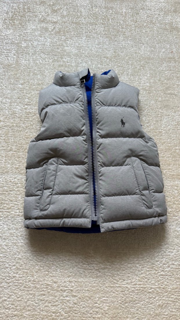 Ralph lauren cift tarafli Erkek Çocuk Mavi Fermuarlı Yelek - Görsel 3